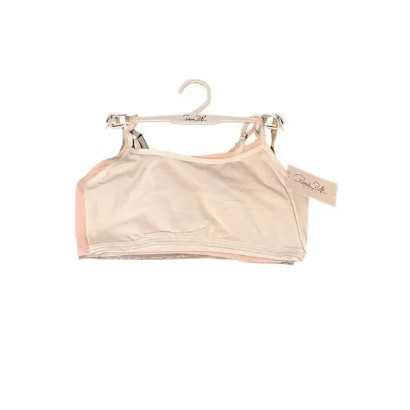 Rene Rofe Bralettes 5-Pack Girls Large Cotton Spandex Multicolor Soft Comfort - Picture 3 of 8